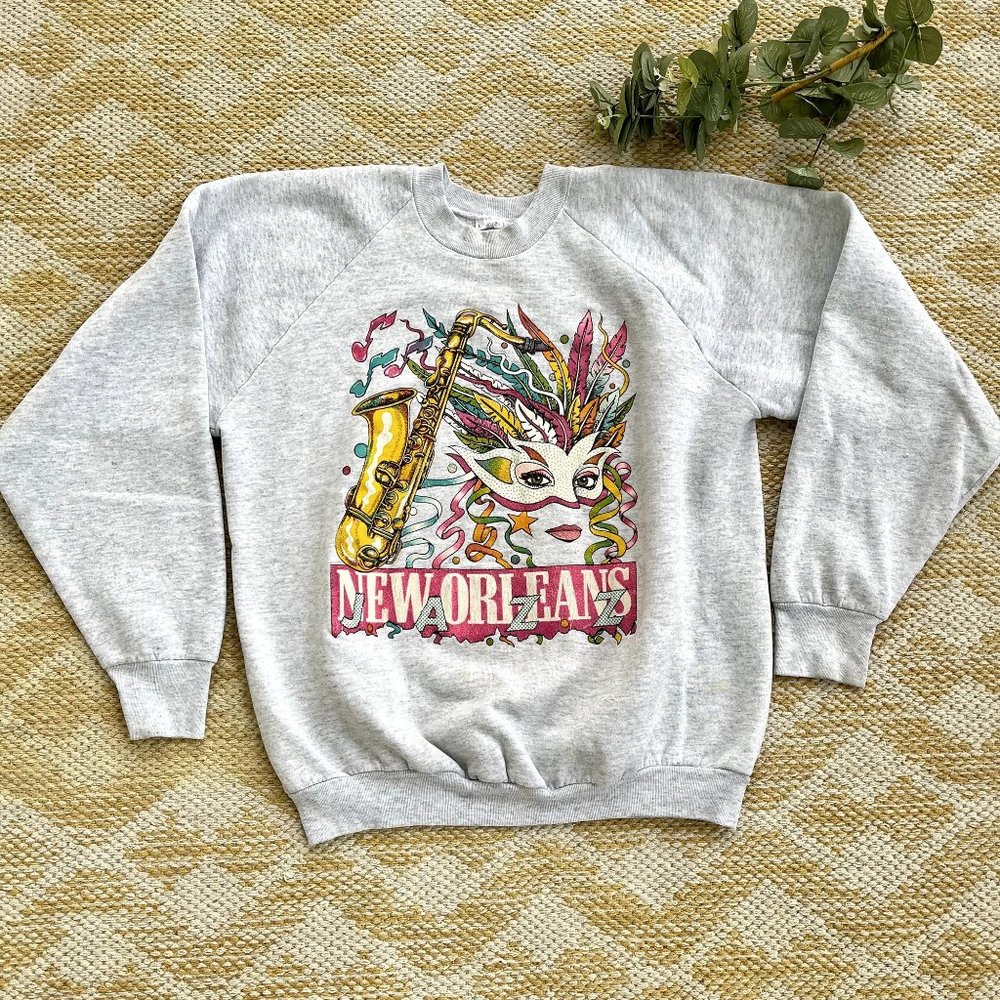 Vintage New Orleans Mardi Gras Jazz Sweatshirt